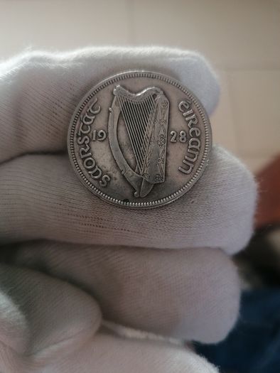 1928 Irish Silver Half Crown Coin