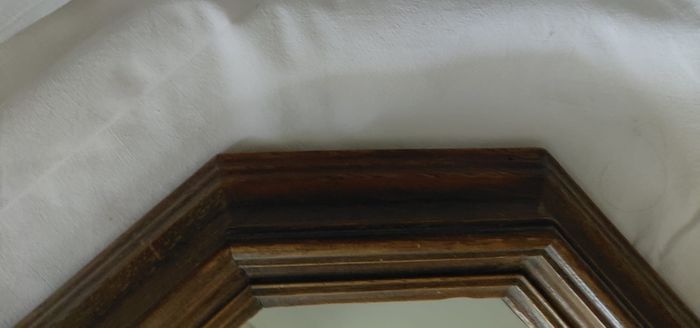 Antique French mirror wooden frame octagon shape