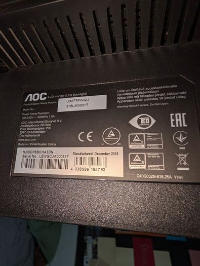 AOC 2k Gaming Monitor CQ27G4X + additional AOC 4k monitor
