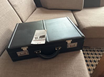 MONOLITH Leather look expandable attache case