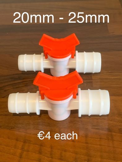 Plastic valve size 16mm to 20mm