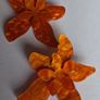 Marbled Orange 3D Tiger Lily Resin Earrings Image 3