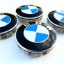 Set of 4 brand new BMW Classic BLUE / WHITE alloy wheel caps Image 4