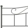 Bed Frame Grey Metal 200x200 cm Image 3