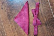 Boys wine dickiebow and pocket square