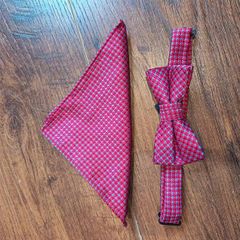 Boys wine dickiebow and pocket square