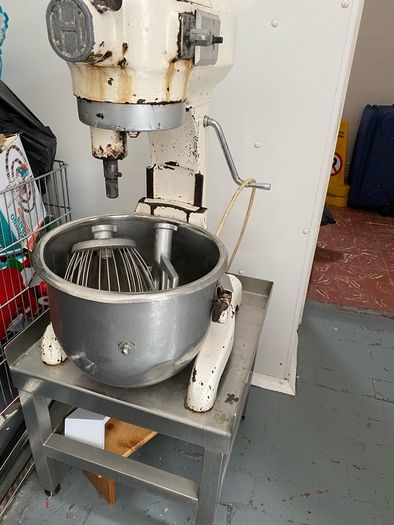 Hobart A200 mixer with stainless steel stand for sale