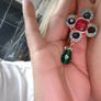 Pink Emerald Statement Dangle Drop Earrings Image 4