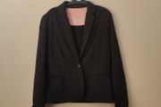 Black cotton blazer with pink details, size 8