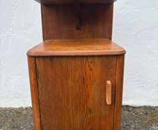 Art Deco oak bedside cabinet with queen anne legs c1940