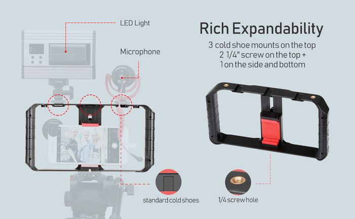 BRAND NEW smartphone Video Rig Hand Grip Filmmaking Case Phone Video Stabilizer Handheld Tripod Mount for iPhone Android