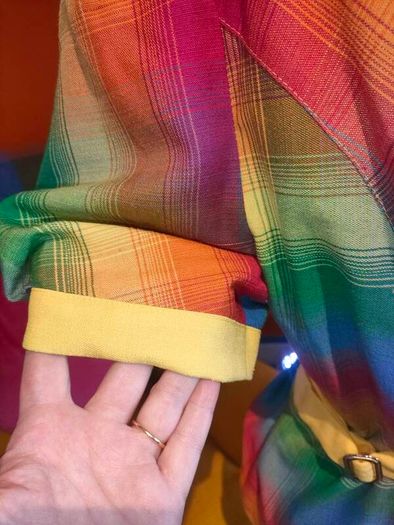 Vintage rainbow plaid blazer