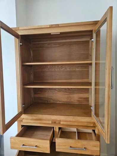 Solid oak display cabinet/ dresser