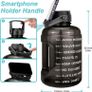 Motivational Water Bottle 2.2L - Large Capacity Water Jug with Straw & Time Marker & BPA Free Ensure Enough Water-Drinking Throughout The Day (Black, 2.2L) Image 4