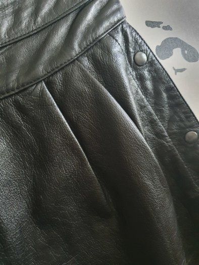 GIORGIO MOBIANI Black Leather Skirt With Pockets
