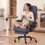 Ergonomic Office Chair with Footrest Heavy Duty Fabric Adjustable Height Image 3