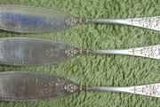 Antique 1800s Silver Plated Very Decorative Floral Silver Plate Butter Knifes