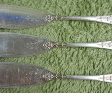 Antique 1800s Silver Plated Very Decorative Floral Silver Plate Butter Knifes