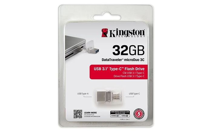Kingston DataTraveler MicroDuo 32GB Type-C USB 3.1 Flash Drive - Android Devices
