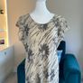 Ladies Beige & Mocha Long Dress with Cap Sleeves from Viyella Image 6