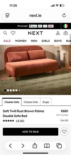 NEXT pull out sofa bed