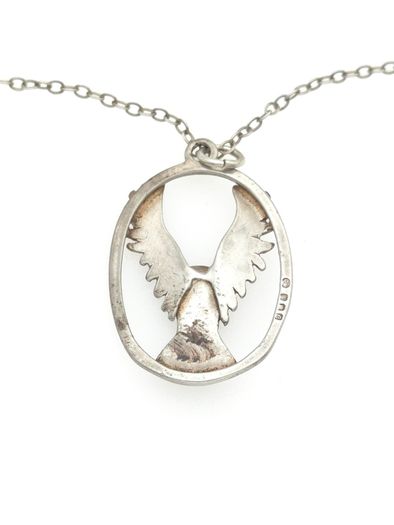 Vintage 925 Sterling Silver Flying Eagle Necklace, Edinburgh 1977
