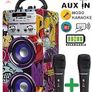 SALE | 3rd Gen Portable Bluetooth Speaker with Karaoke Mode and Microphone, FM Radio and USB SD Reader (Model 12 AND Lights USB Image 3