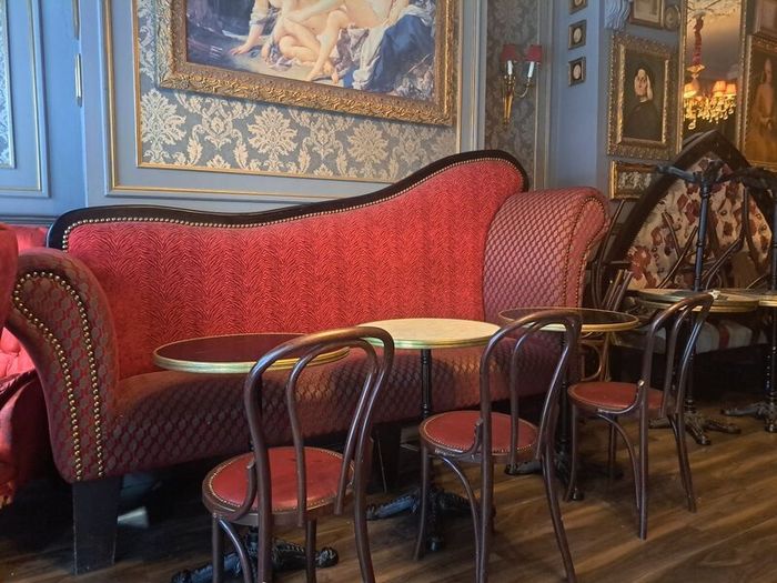 Cafe chairs / couch /Gaggia Coffee Machine