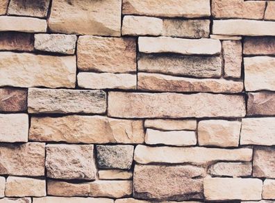 43.5X305cm Brown Stone Brick Self Adhesive Wallpaper,Furniture Stickers Brick Effect Contact Paper,Waterproof Gloss PVC Vinyl Wrap Film for Furniture Cover Surface