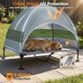 Elevated Dog Bed with UV-Proof Canopy, Raised Outdoor Dog Tent with Powerful Anti-Slip Feet, Portable Pet Cot with Wider Shade, Raised Cooling Bed for Camping, Backyard, Beach (Grey, XL) Image 3