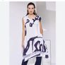 Bnwt Naya navy & white tunic top / dress layering piece statement collar Image 3