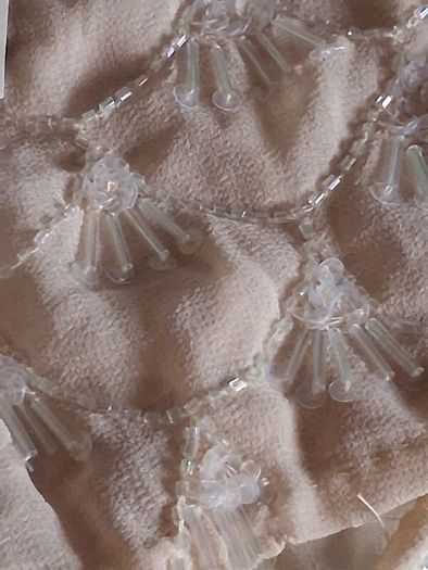 Miss Selfridges - Beige Cream Scallop Beading Vintage Style Shorts