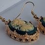 Gilted Oval Cameo Silhouette Earrings Image 2