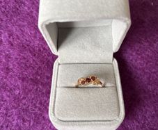 9 Carat 3 Stone Garnet Ring