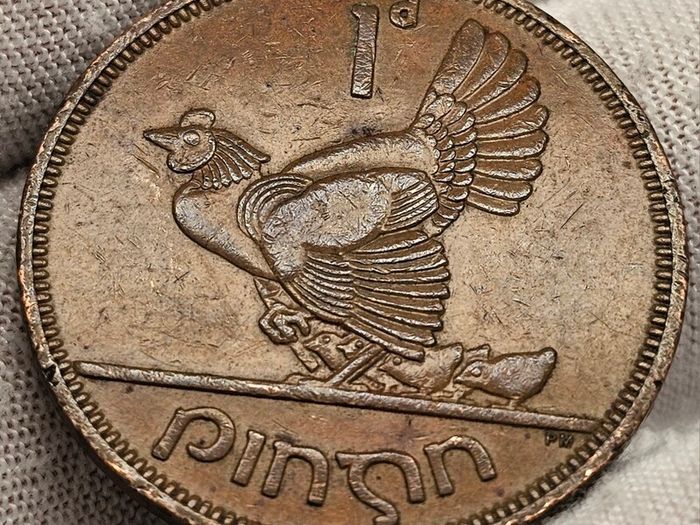 Ireland 1968 1d Penny Rare Double Fada Variety Mint Error
