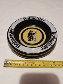 Hofmeister ceramic ashtray advertising ,Scottish pale ale lager,from 1980s to 2003,,ie "" fellow the bear"" George ""collectors item price includes post to anywhere in ireland thank you, very good condition