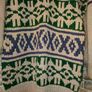 Vintage Unisex Heavy Knit Wool Sweater  Cream with a green and purple design  Men's Size Medium Image 8