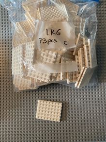 Lego 6x8 Flat White piece Bag of 73