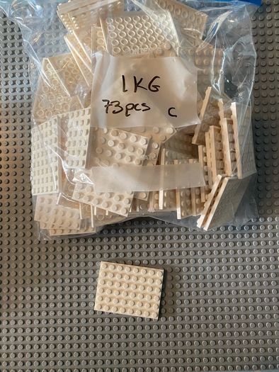 Lego 6x8 Flat White piece Bag of 73