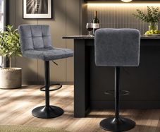 Set of 2 Bar Stools Faux Leather