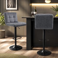 Set of 2 Bar Stools Faux Leather