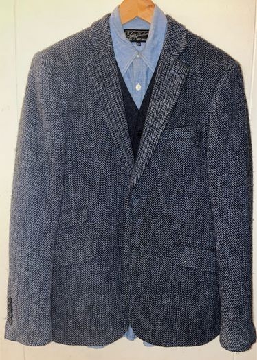 Tweed herringbone blazer and waistcoat sz m