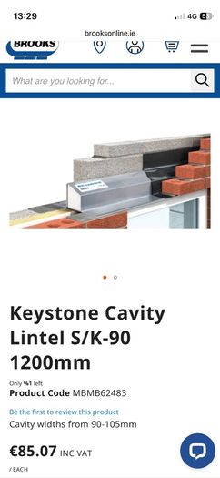 Keystone Cavity Lintel S/K-90 1200mm