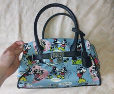 Vintage Disney Mickey & Minnie Blue Handbag Purse