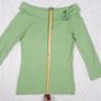 Monsoon Sage Green Bardot Off-The-Shoulder Top Bow Detail 12UK/40EU Image 10