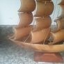 Vintage Cattle Horn Model Sailing Ship Image 2