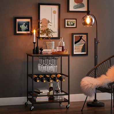 New Serving Trolley With Wine Rack - FREE P&P
