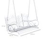 Garden Outdoor Solid Metal 2-Seater Swing Chair Hanging Hammock Garden Furniture Balcony White - 118Lx 58W x 57H cm (FREE POSTAGE) Image 2