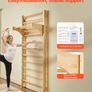 Swedish Ladder Wall Gym, 10-Level Solid Wood Indoor Jungle Gym, 220lbs Loading Indoor Playground Climbing Ladder for Kid Adults, Gymnastic Stall Bars with Pull-Up Bar - Ideal Gift for Boys Girls Image 3