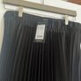 Brand new black satin pleated midi with label Image 3